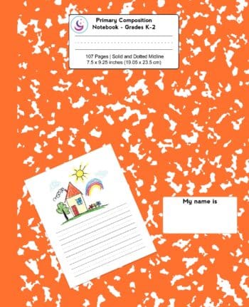 Primary Composition Notebook: Pumpkin Marble, Grades K-2 Kindergarten Writing Journal