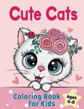 Cute Cats Coloring Book for Kids Ages 4-8