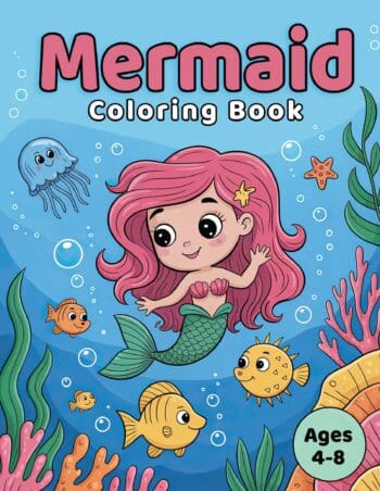 Mermaid Coloring Book for Kids Ages 4-8