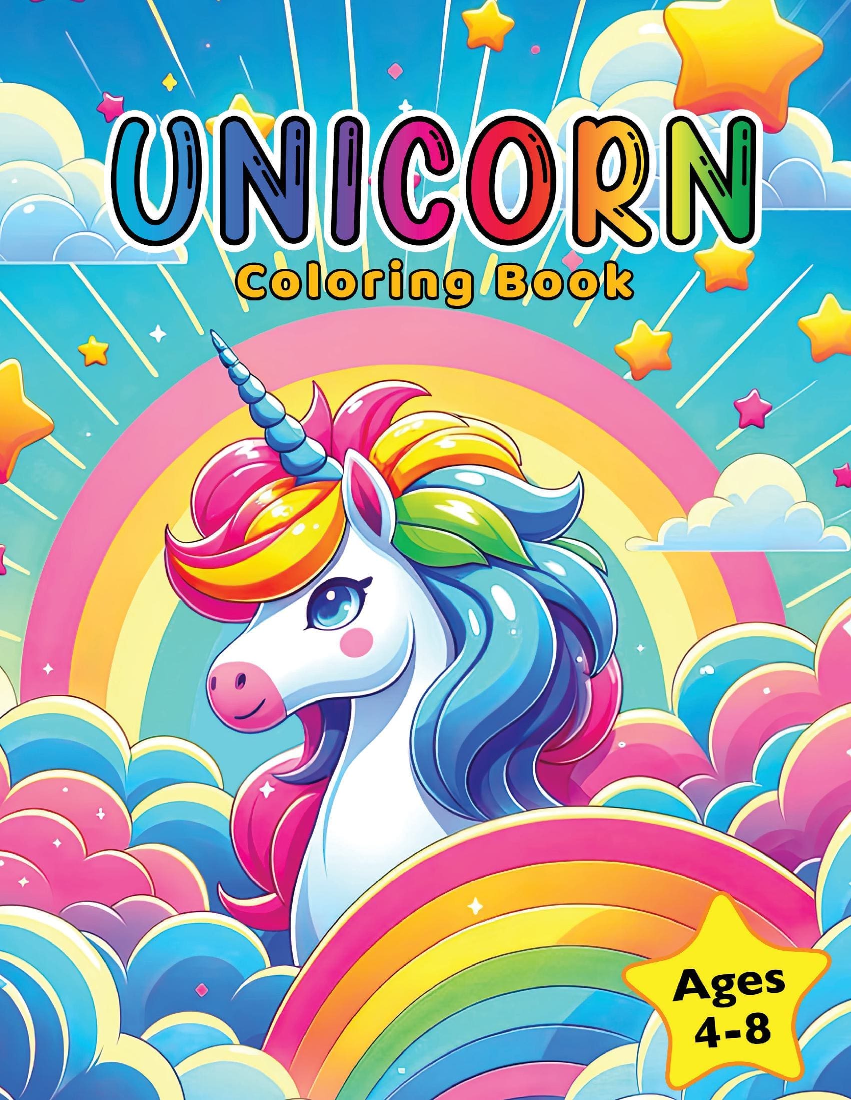 Unicorn Coloring Book for Kids Ages 4-8
