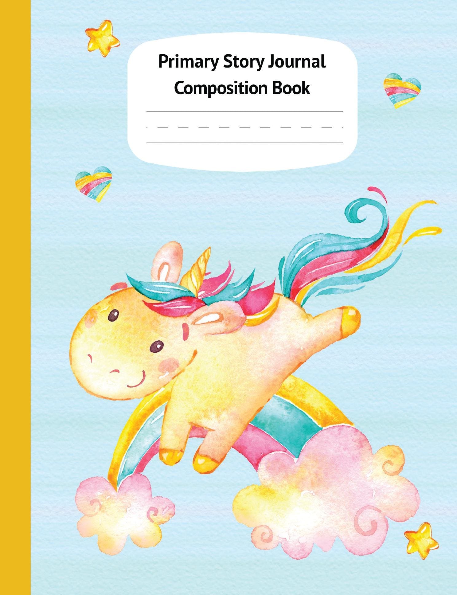 Yellow Unicorn Primary Story Journal Composition Book
