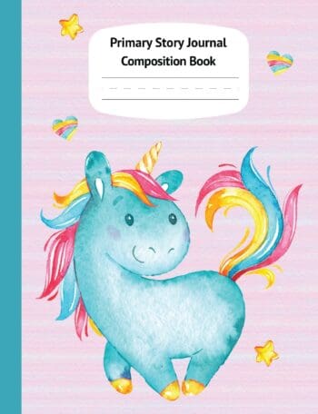 Blue Unicorn Primary Story Journal Composition Book