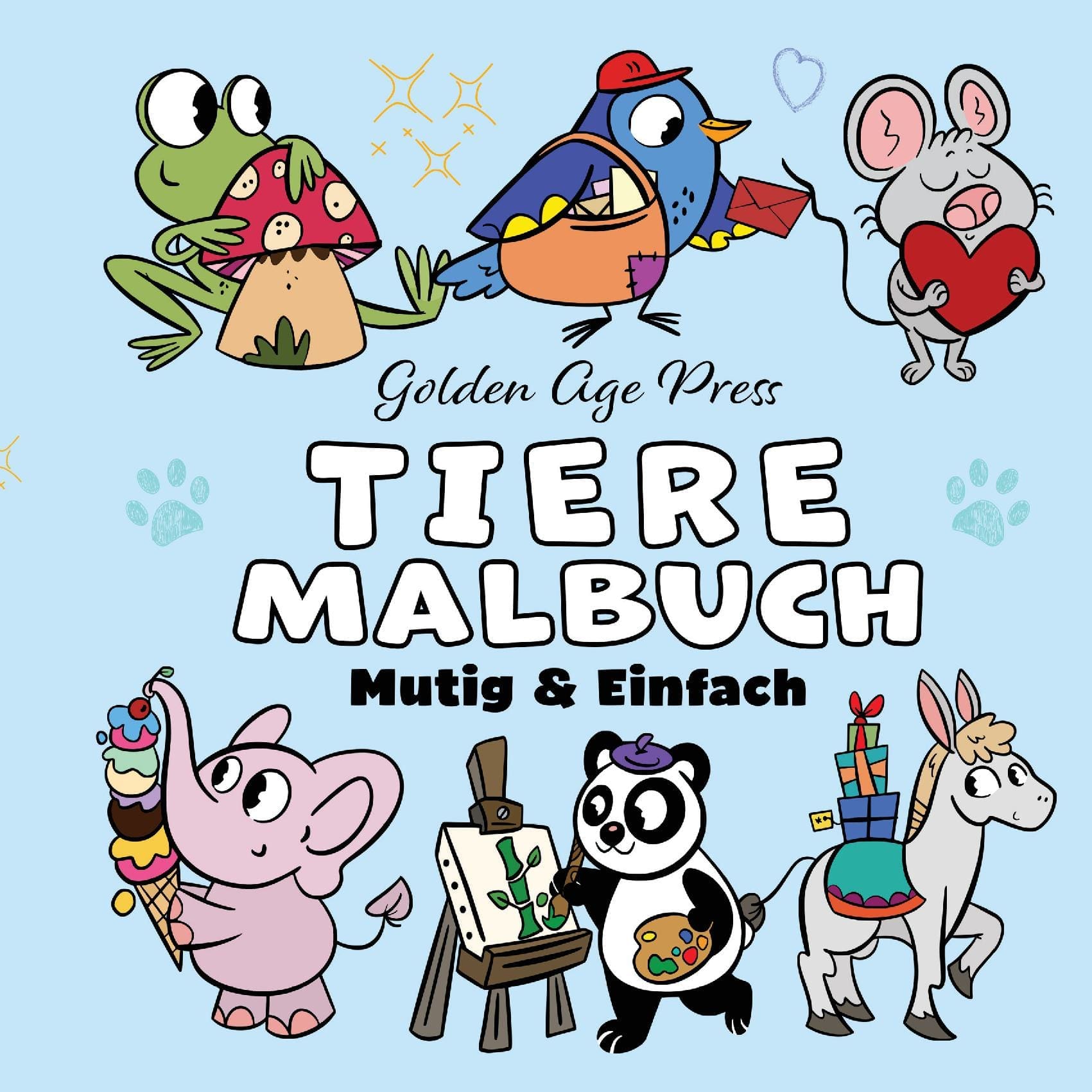 Tiere Mutig & Einfach Malbuch