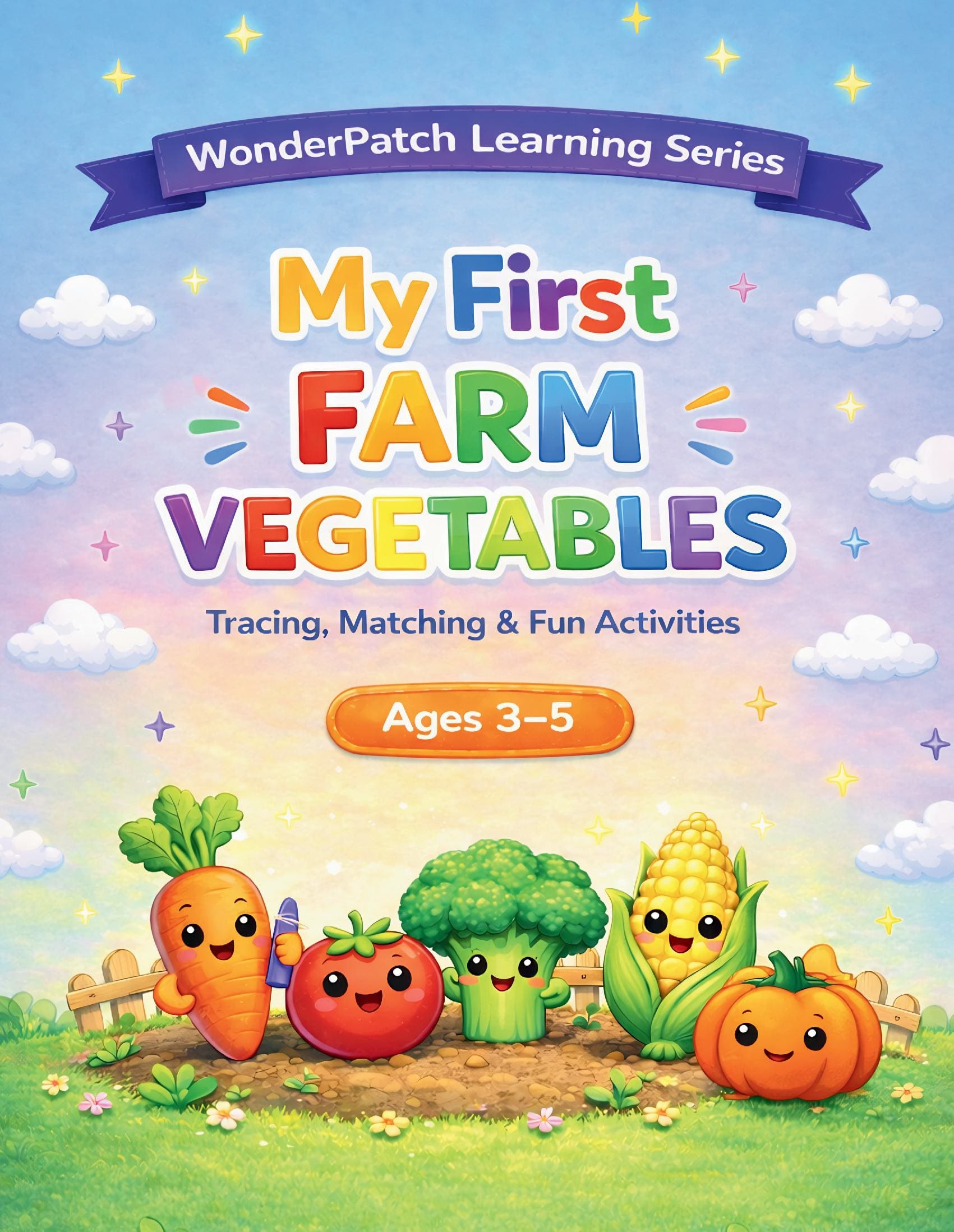 My First Farm Vegetables: Tracing, Matching & Fun Activities