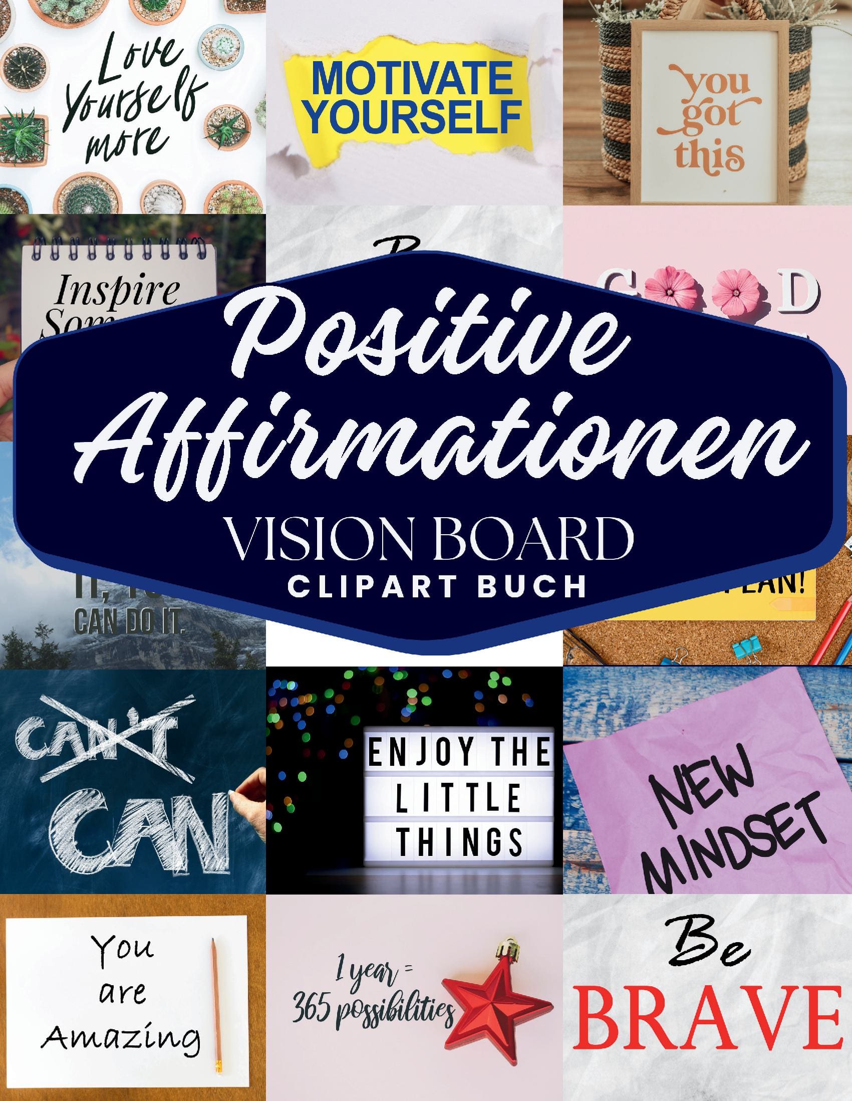 Positive Affirmations Vision Board Clip Art Book