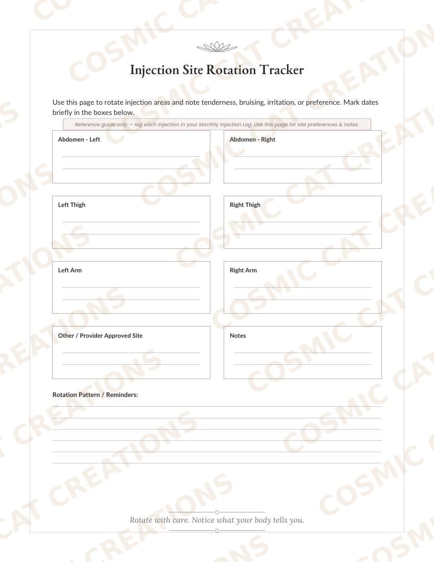 GLP & Peptide Wellness Tracker For Women