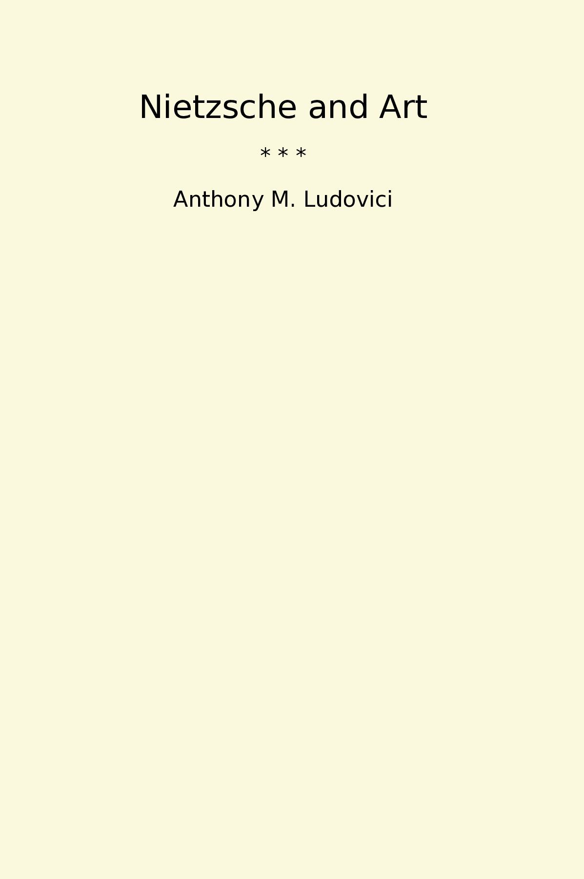 Nietzsche and Art