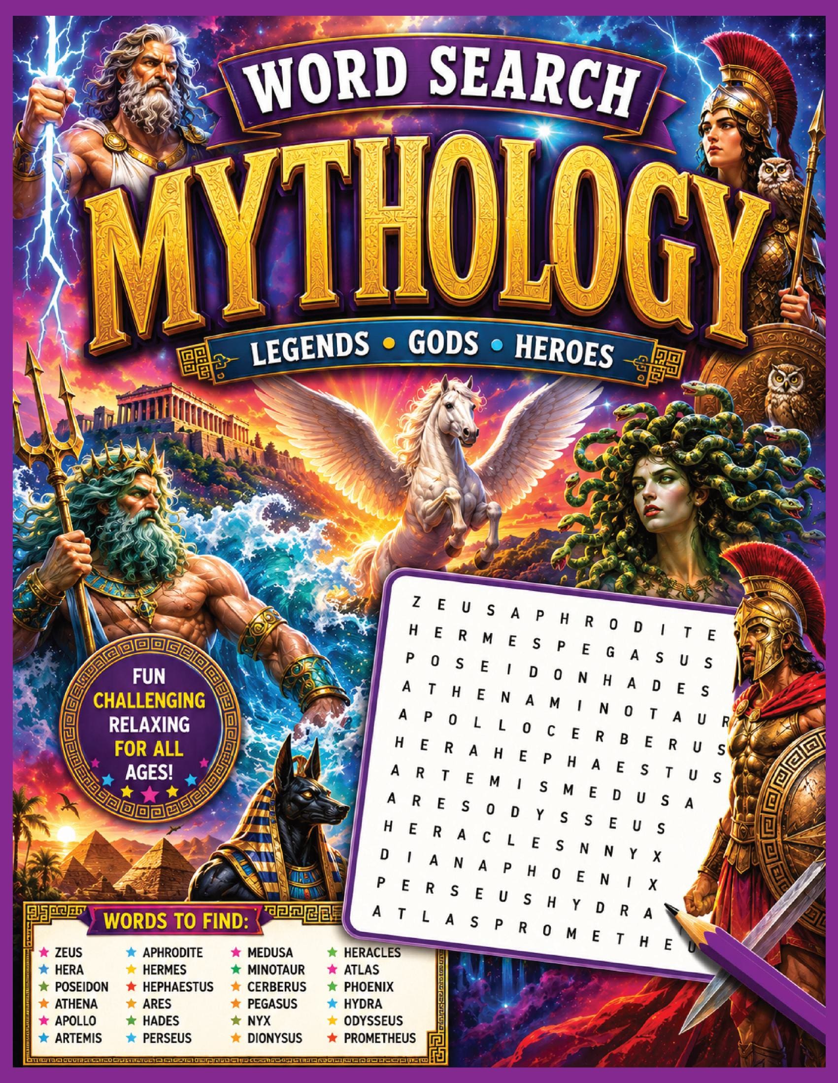 Mythology Word Search Large Print