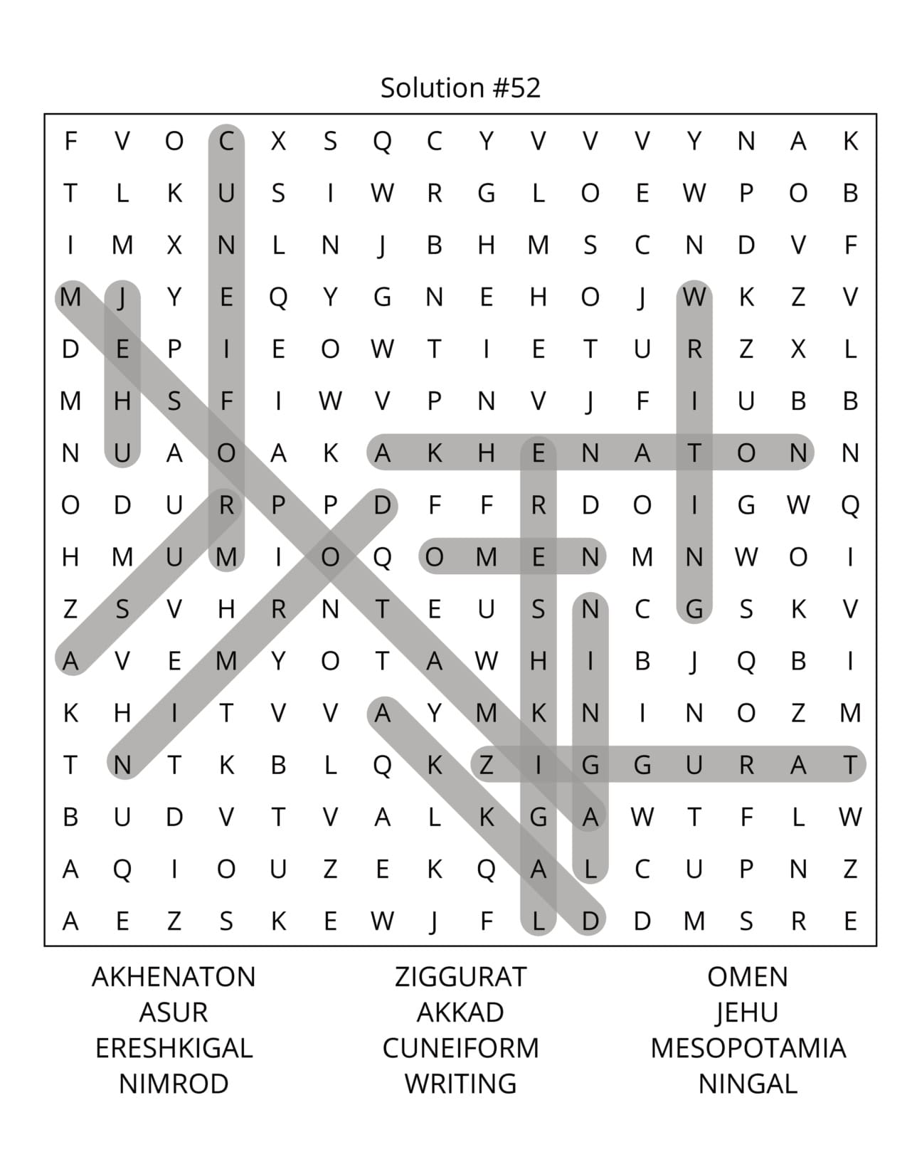 Mythology Word Search Large Print