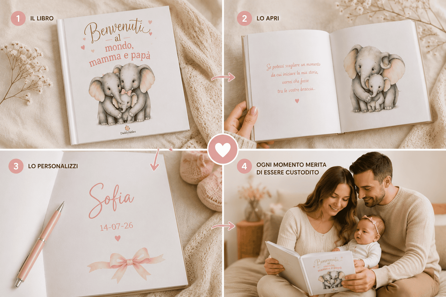 Benvenuti al mondo, mamma e papà (rosa)