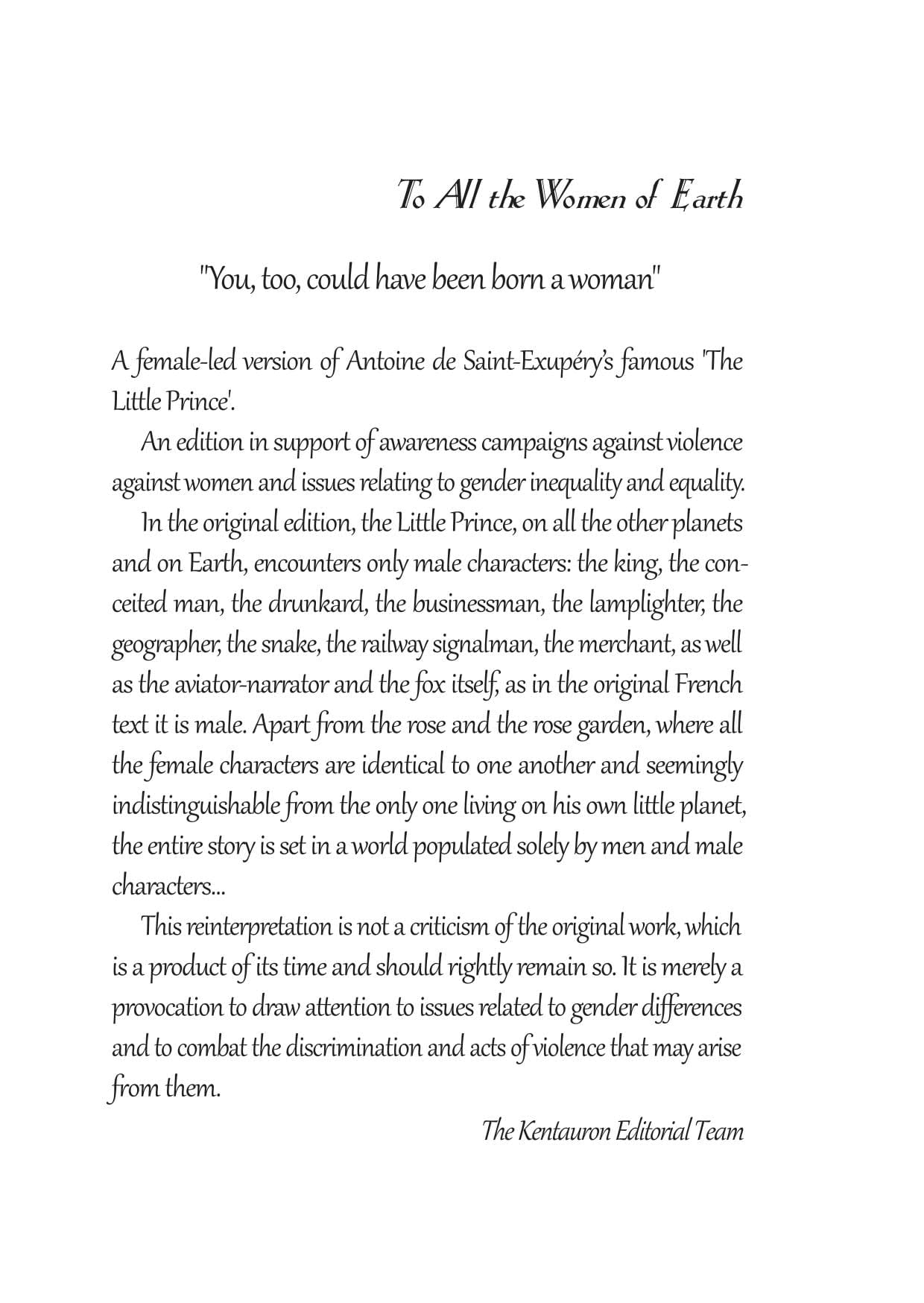 The Little Princess (A special edition dedicated to all the women of Earth)