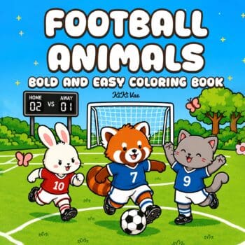 Football Animals: Bold and Easy Coloring Book
