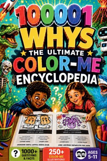 100,000 WHYS Kids Color-Me Encyclopedia: Includes 250+ Fun Illustrations to color | 1000+ Amazing Questions & Answers About Space, Animals, Science, the Human Body & Everyday Mysteries for Ages 5-8