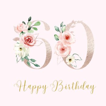 60th Guest Book, Happy birthday 60th guest book hardback cover