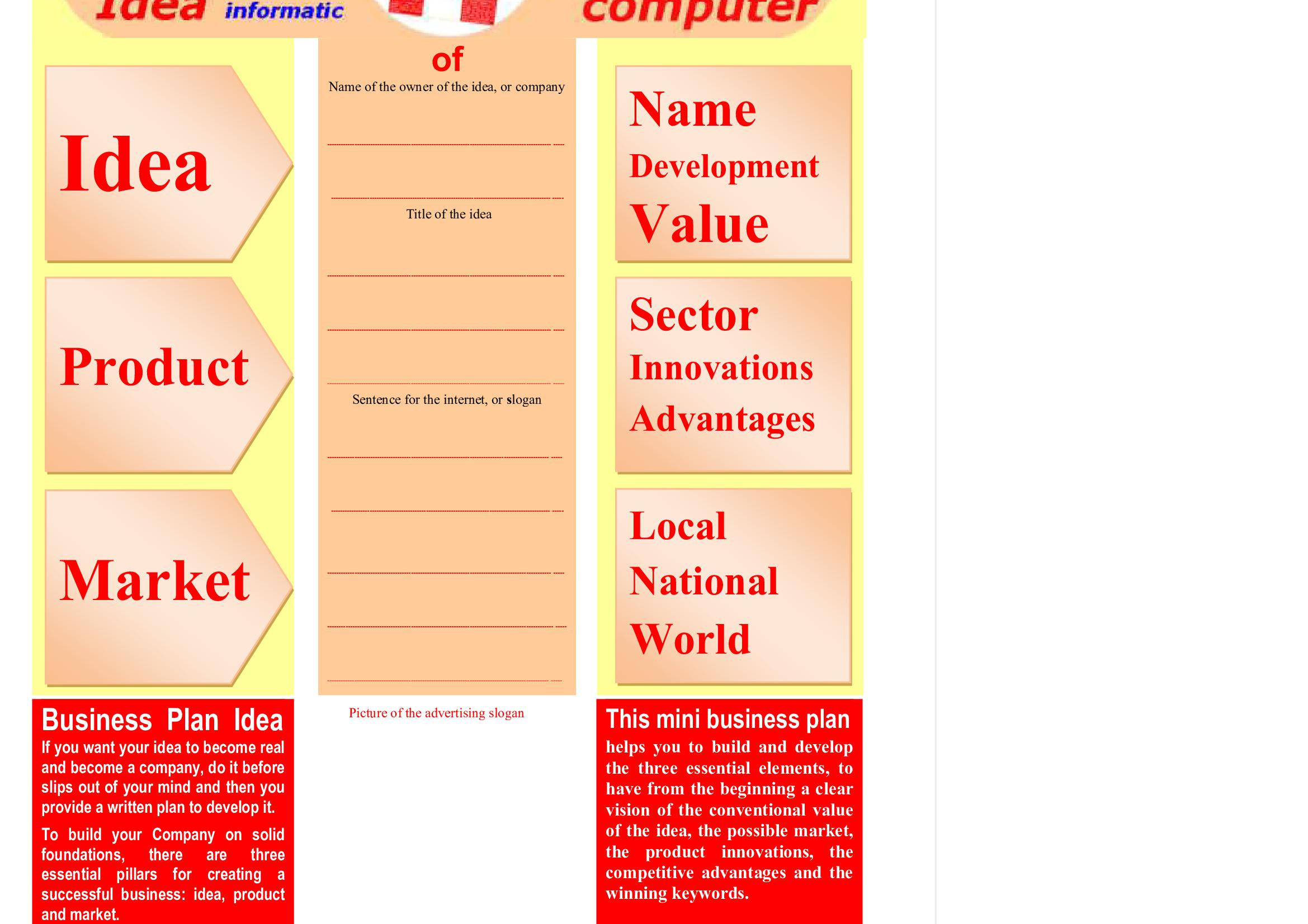 Business Plan Idea informatic, inside CD for computer