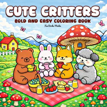 Cute Critters: Bold and Easy Coloring Book. 50 cute and simple images for relaxation, for kids ages 4-8