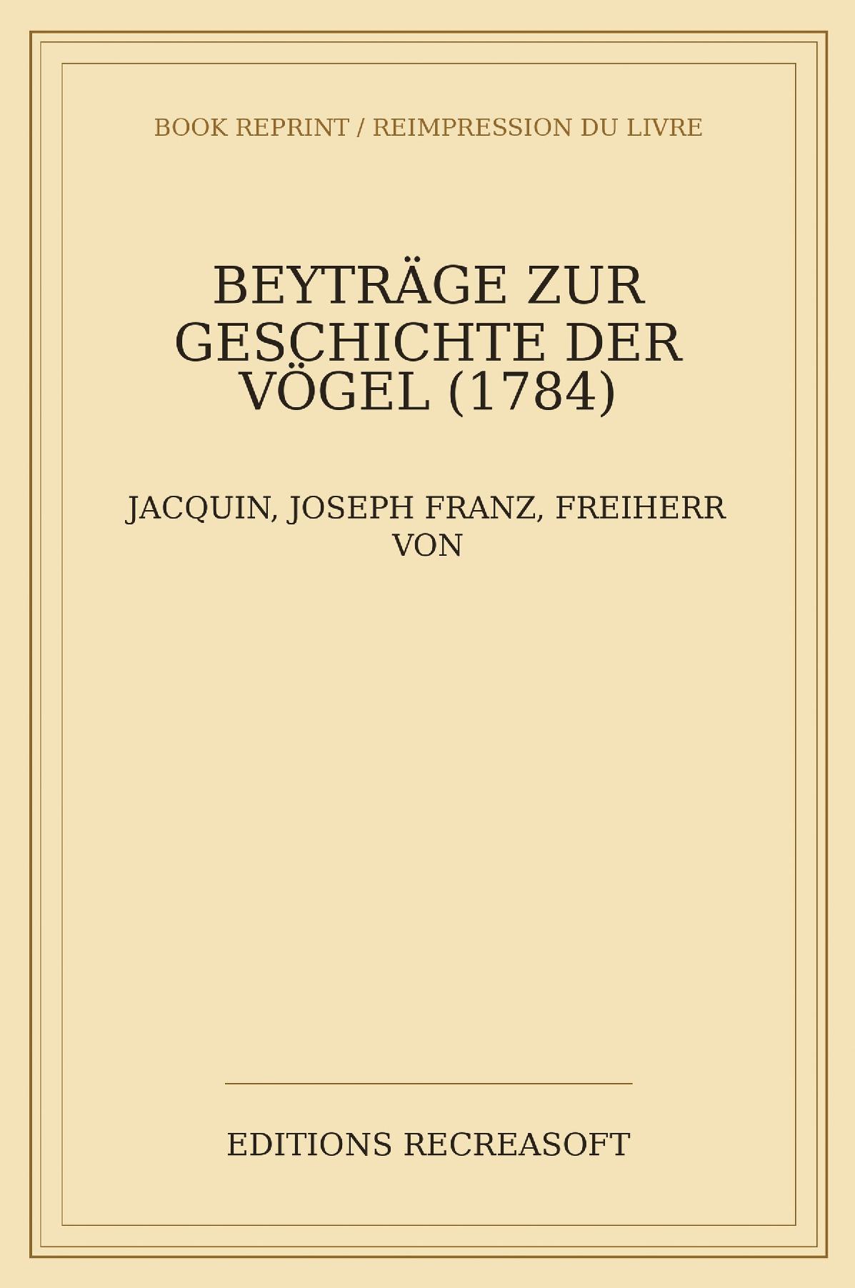 Beytraege zur Geschichte der Voegel (1784)